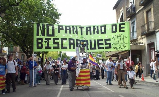 Protesta en contra del Embalse de Biscarrués